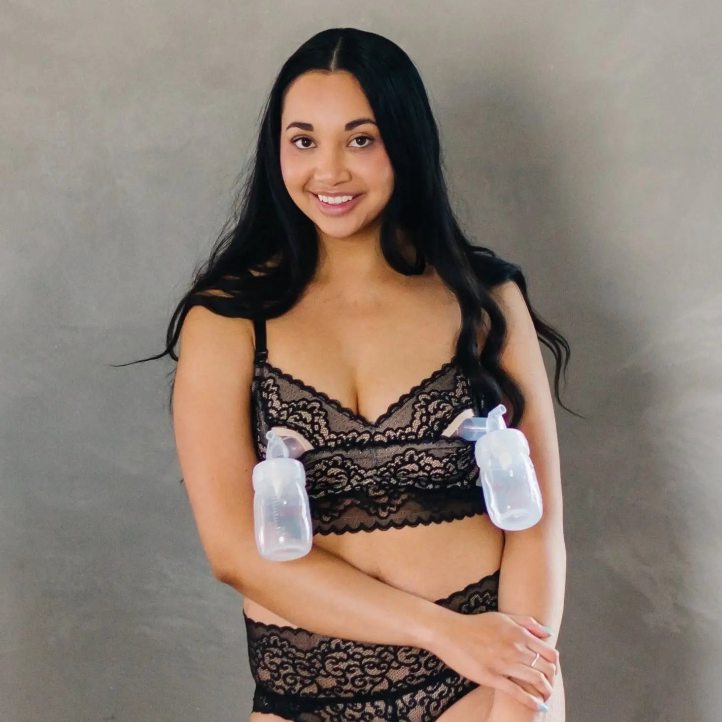 Ayla Luxury Lace Nursing + Handsfree Pumping Bra (WAA- BLACK ONLY)