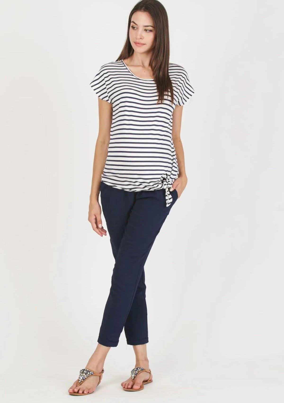 navy blue maternity dress pants Navy Blue Cotton Maternity Trousers Uk Simon Jersey Flat Front Maternity Trousers, Navy SJ