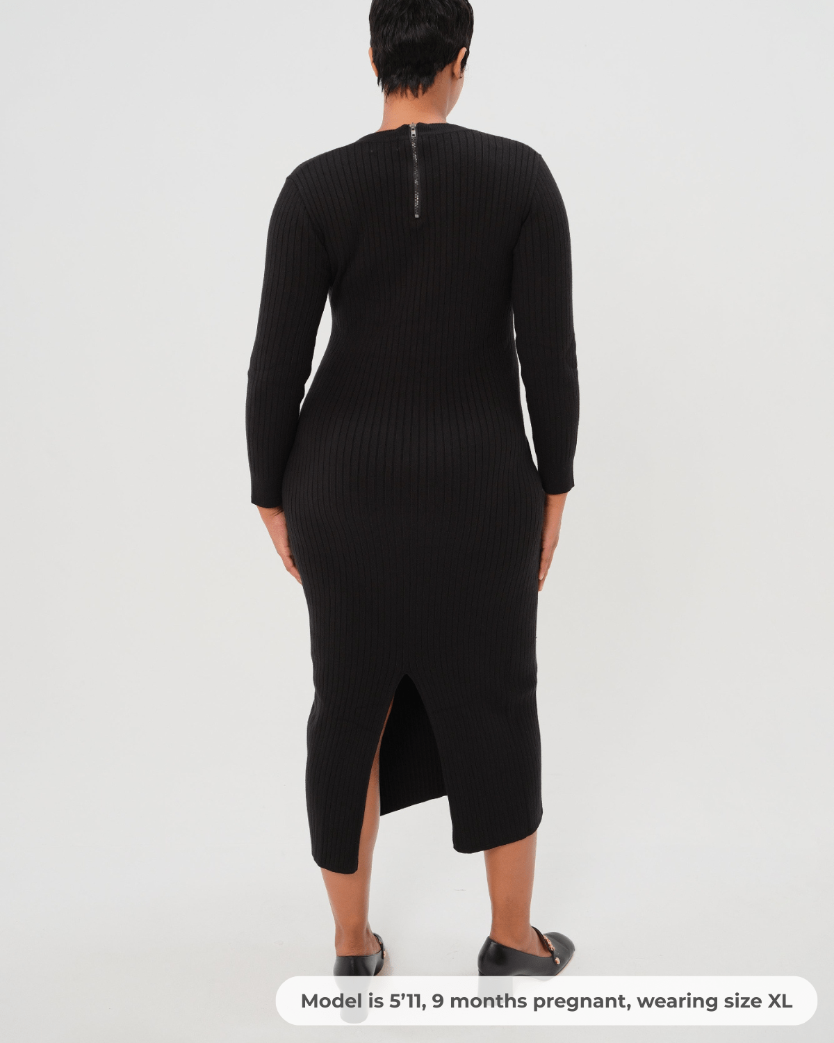 Full Body Maternity & Nursing Sweater Dress M / Black Full Body Maternity & Nursing Sweater Dress M / Black
