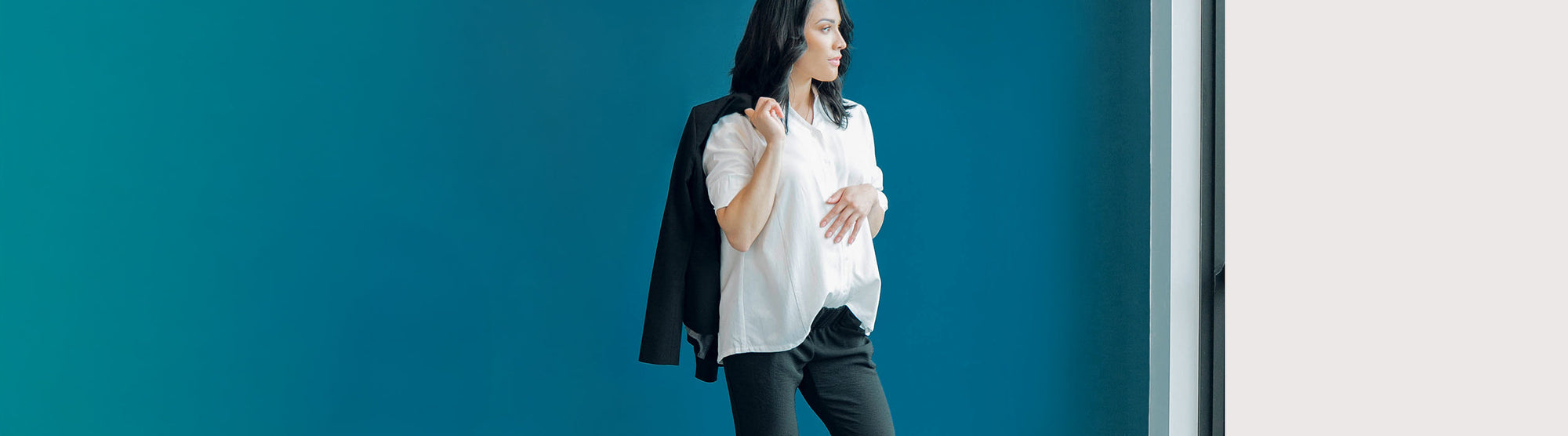 Maternity blouse & nursing top by MARION. Breastfeeding tanks, buttondown nursing blouses, and maternity suit tops. Petite & standard sizing. Sustainable brand. 