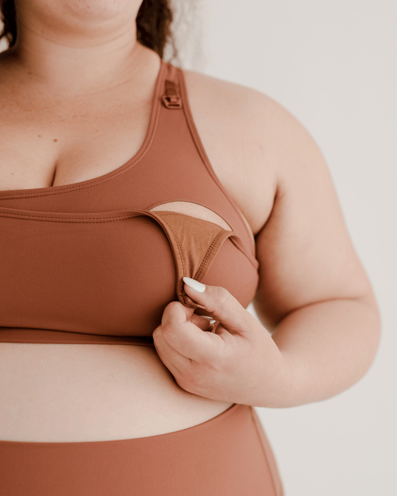 The Baby Mama Full Support Nursing Bra - Bare Down