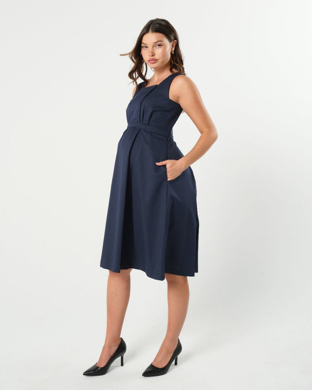 Luxury Blue Maternity & Nursing Dress