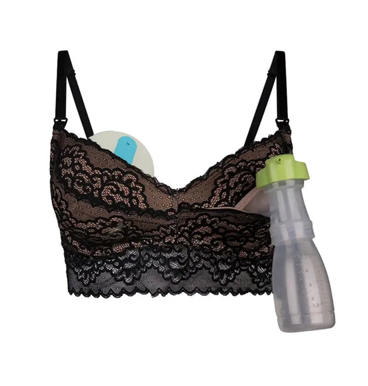 Ayla Luxury Lace Nursing + Handsfree Pumping Bra (WAA- BLACK ONLY)