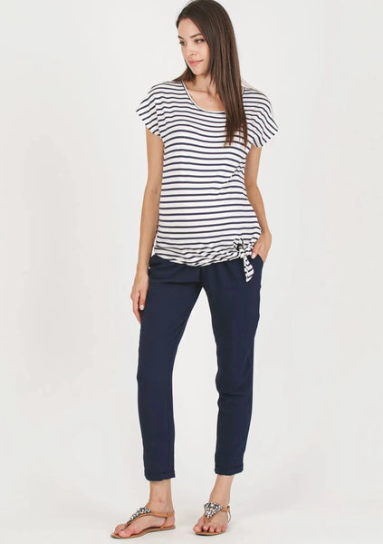 Organic Chino Maternity Trousers navy order online | Mamarella