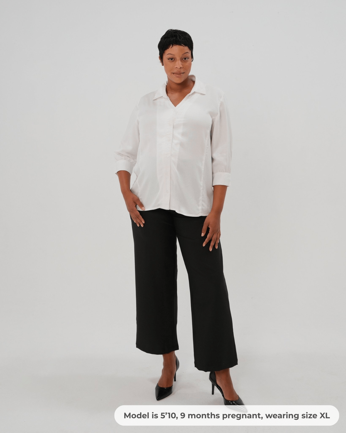 No-Gap Maternity Nursing Button Down Shirt in TENCEL (Regular &amp; Petite)