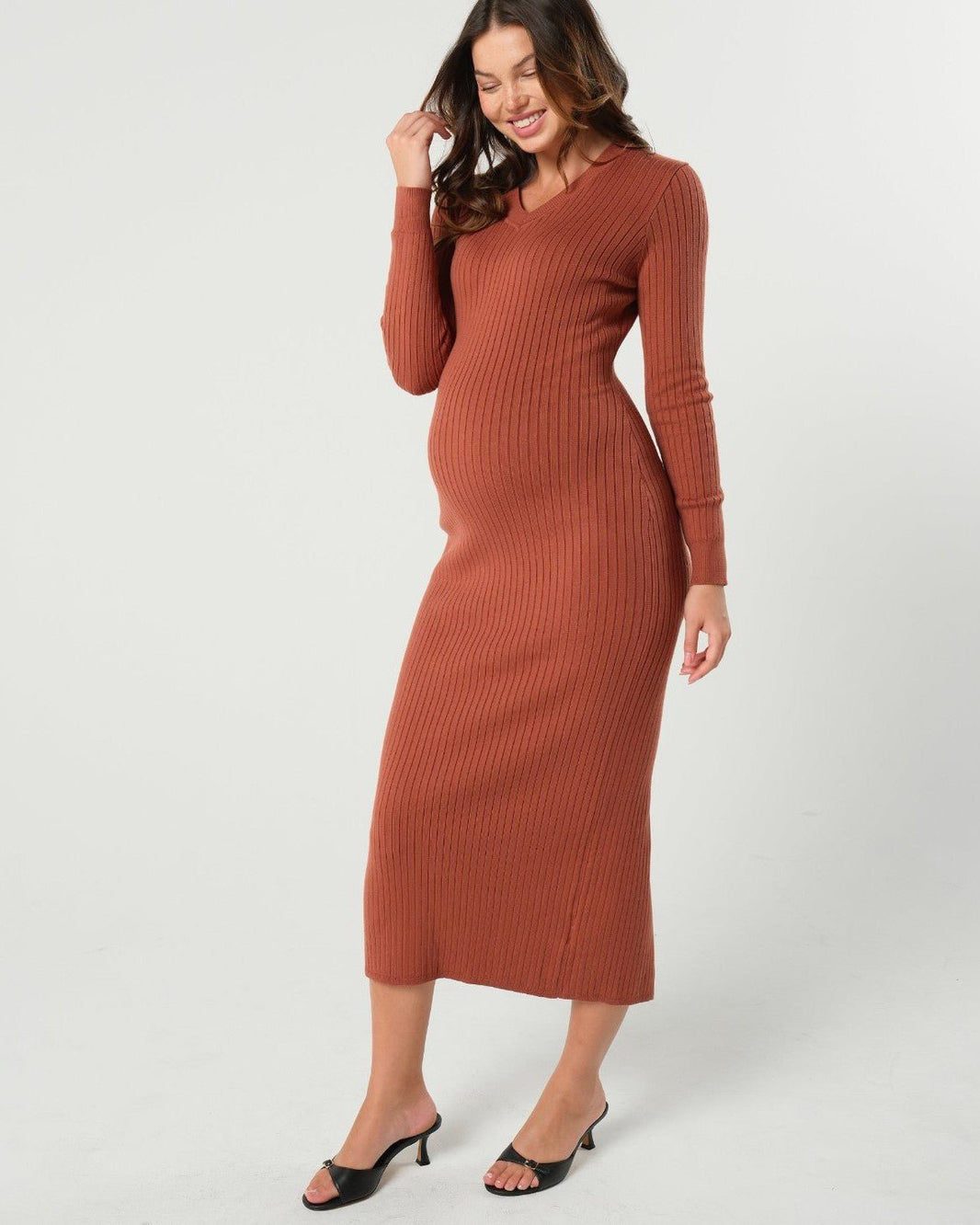 Copper Daybreak Maternity and Nursing Shacket Dress main image 0