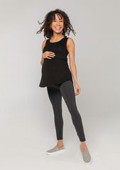 Luxury MARION bamboo maternity and nursing tank top with breastfeeding access. Available in black and white.